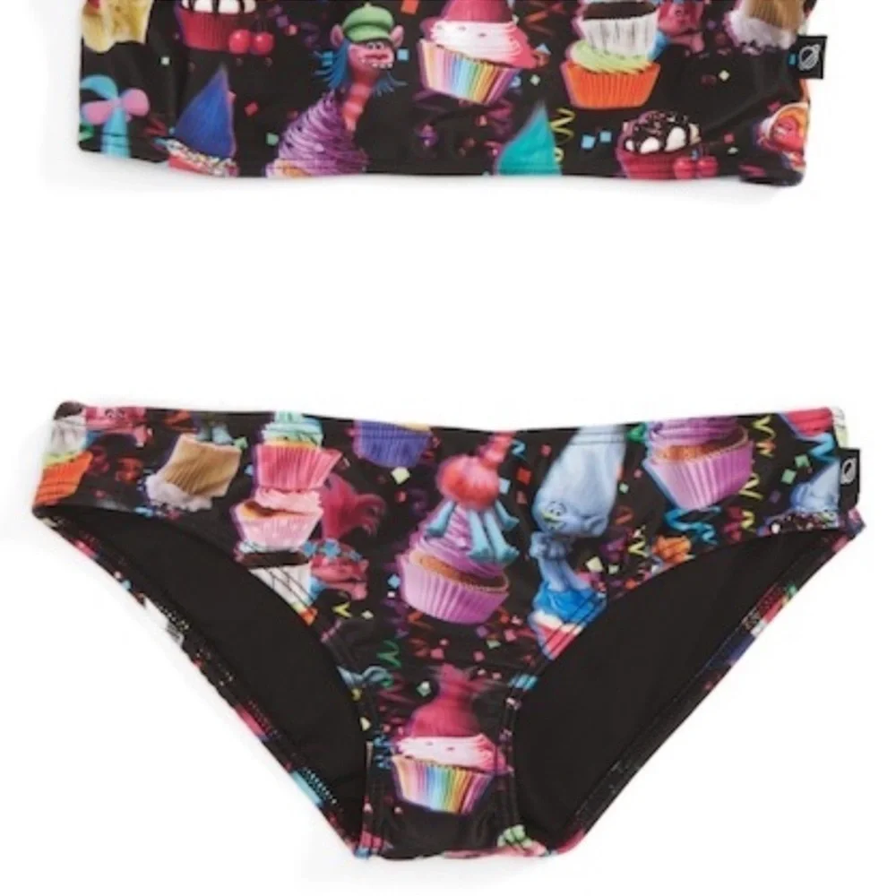 NWOT in Manufacturer Bag TERREZ Trolls Cupcake Sports Bra Bikini Girls 14